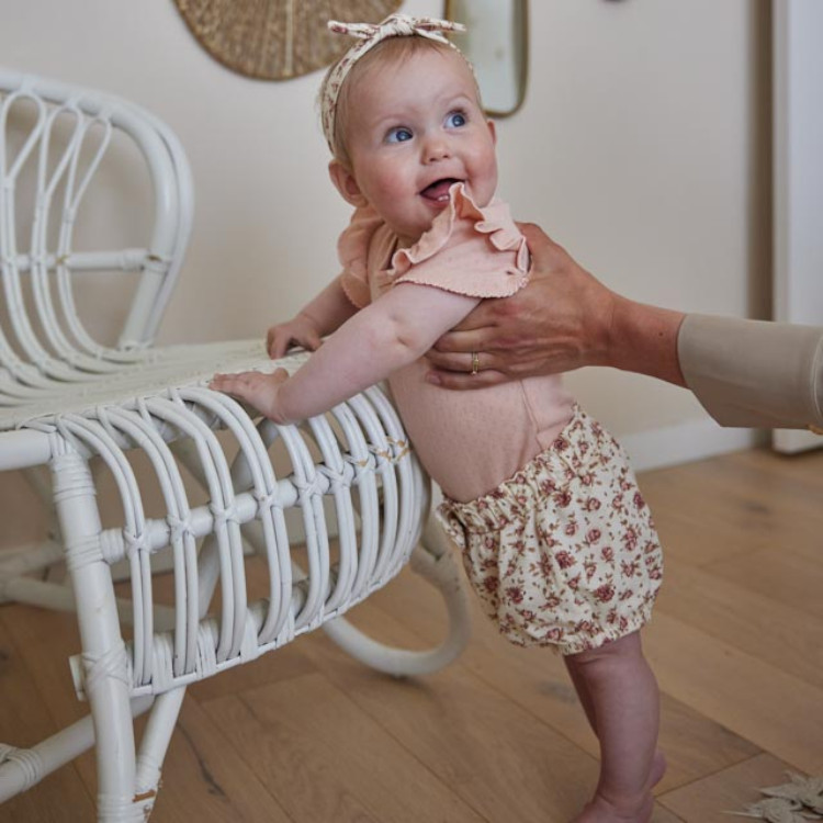 Dirkje Mädchen Baby Set - Body, Shorts & Haarband in Korallenrosa